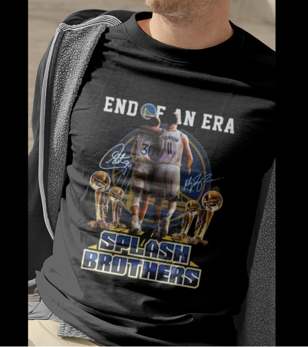 End Of An Era Golden State Warriors Splash Brothers Curry Thompson Signatures T-Shirt