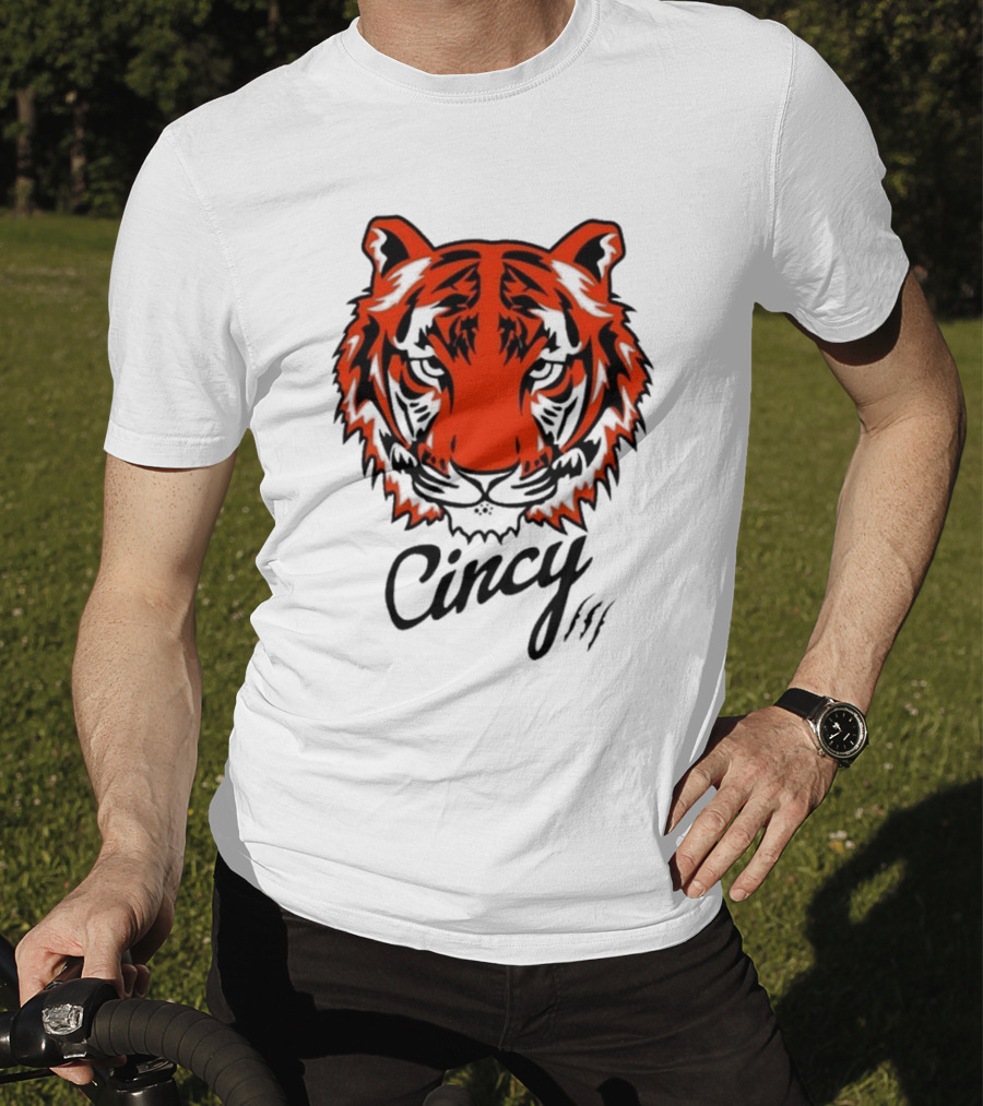 Cincy The Tiger Head By Ted Karras T-Shirt