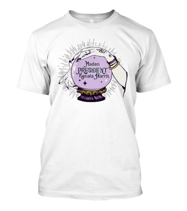 Madam President Kamala Harris Witchy Vibes Crystal Ball Prediction Halloween T-Shirt