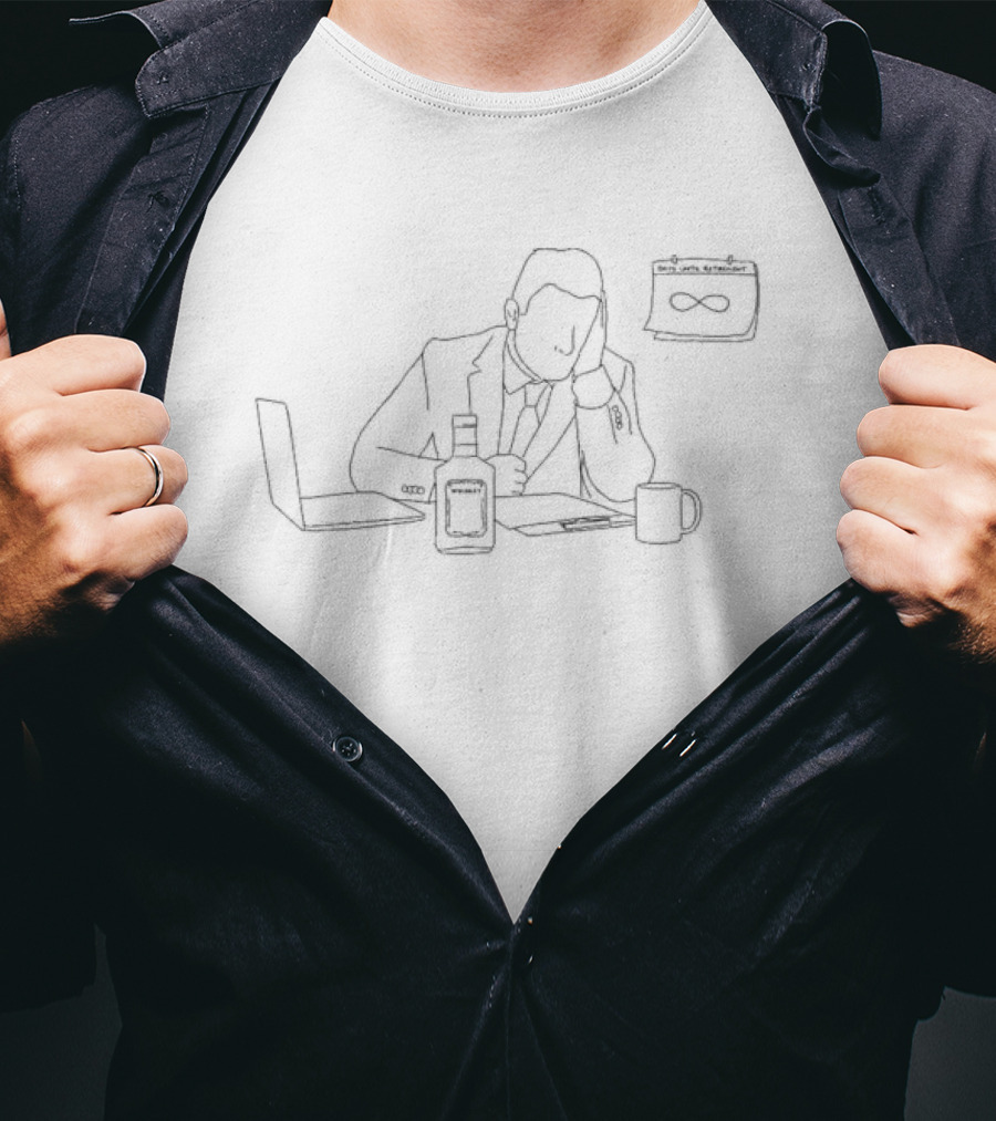 Work Retire Die Life Loop Infinity Symbol Desk Stress T-Shirt