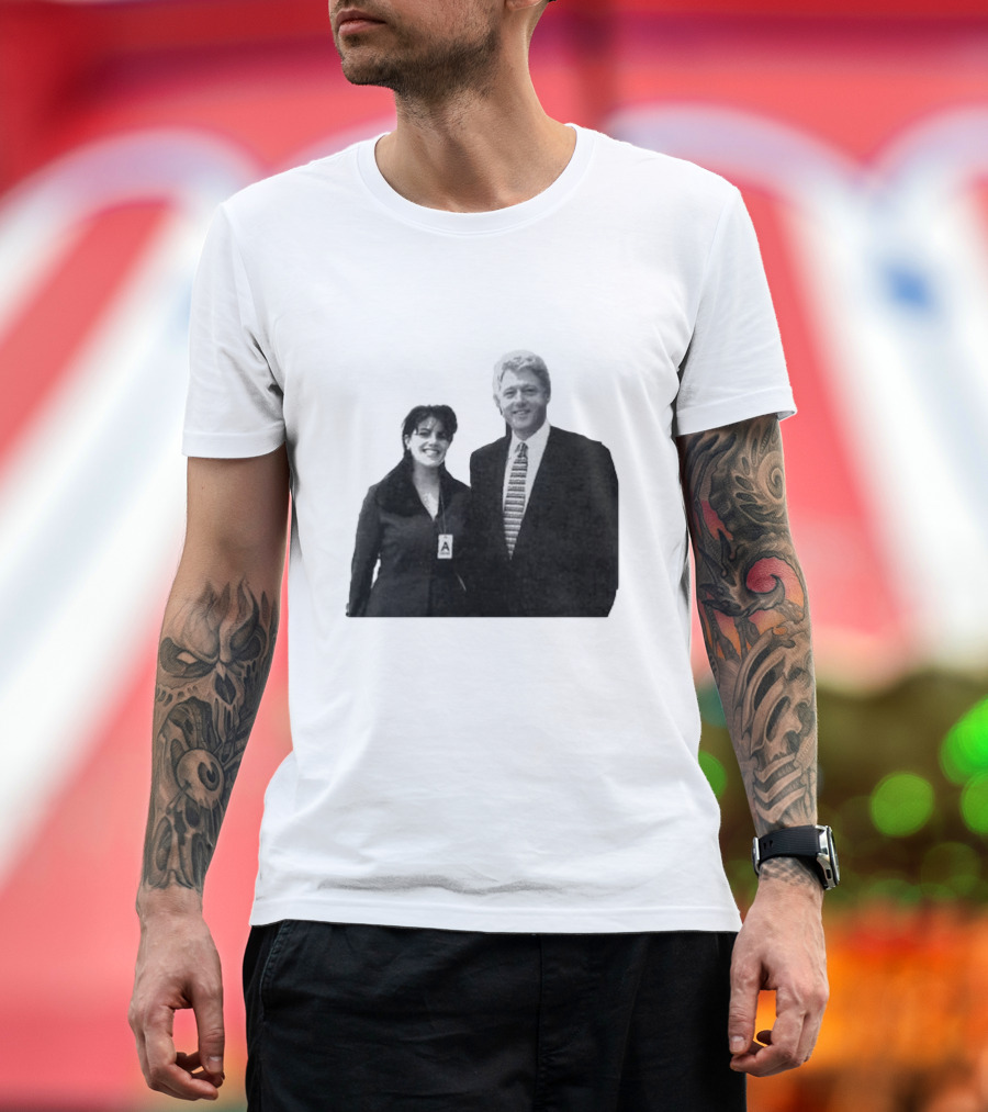Bill Clinton Monica Lewinsky Black and White Iconic Photo T-Shirt