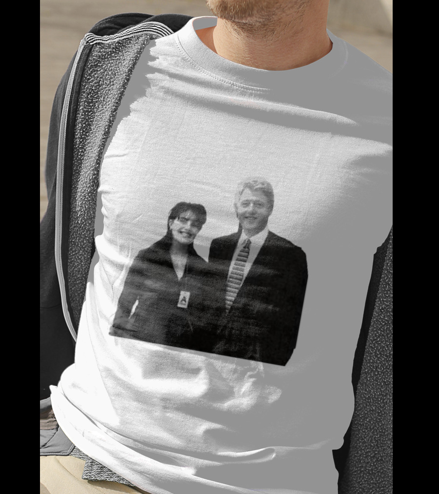 Bill Clinton Monica Lewinsky Black And White Iconic Photo T-Shirt