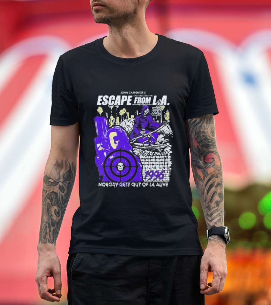 John Carpenter's Escape From L.A. 1996 Nobody Gets Out of LA Alive T-Shirt