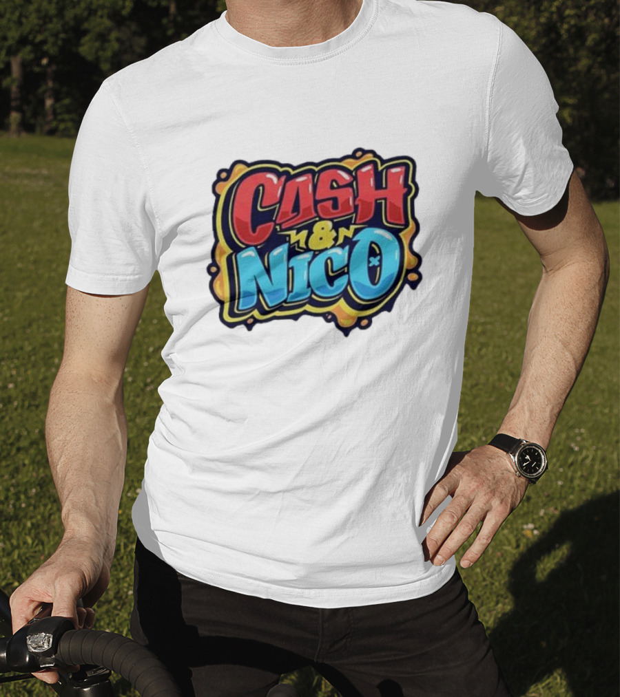 CASH And NICO Colorful Bold Typography T-Shirt
