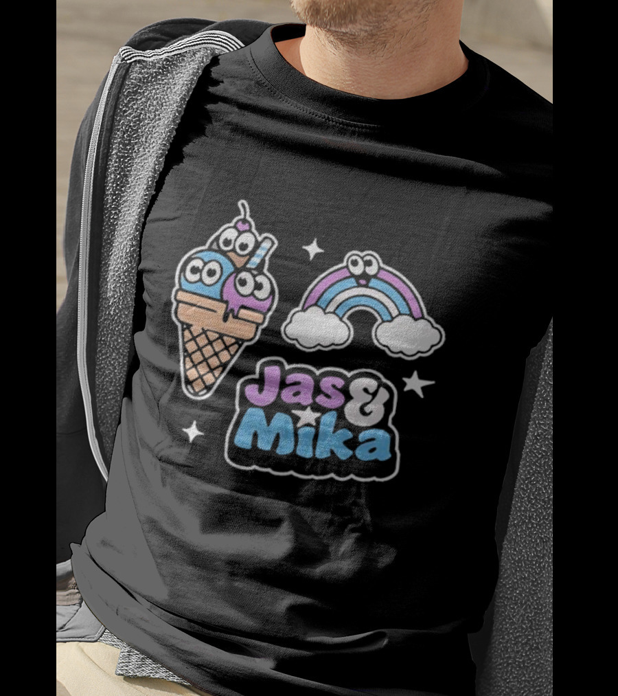 Jas And Mika Candyland Ice Cream Rainbow Fun T-Shirt