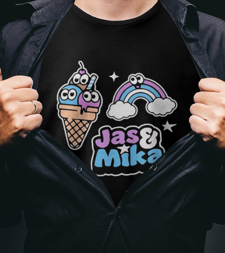 Jas And Mika Candyland Ice Cream Rainbow Fun T-Shirt
