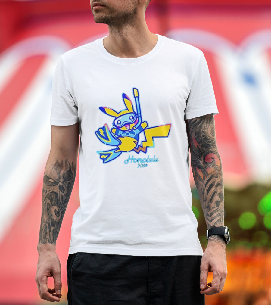 Pokémon Go Champions Honolulu 2024 Worlds Pikachu Snorkeling T-Shirt