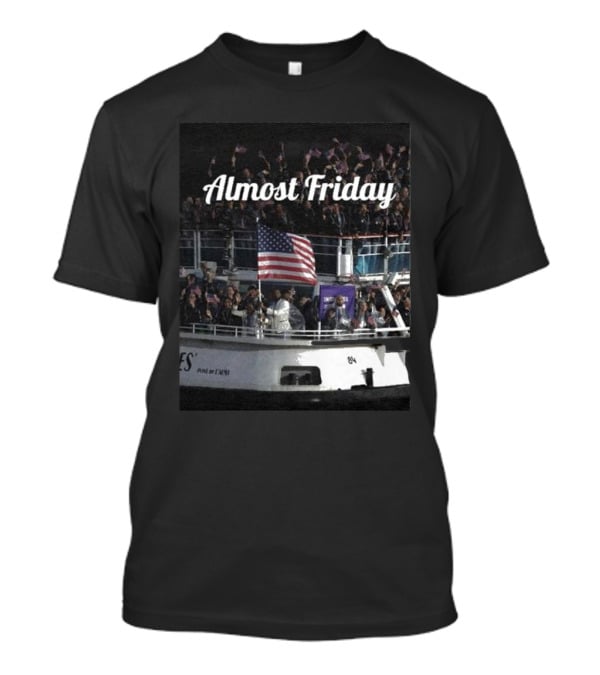 Almost Friday American Flag Celebration Boat Party T-Shirt