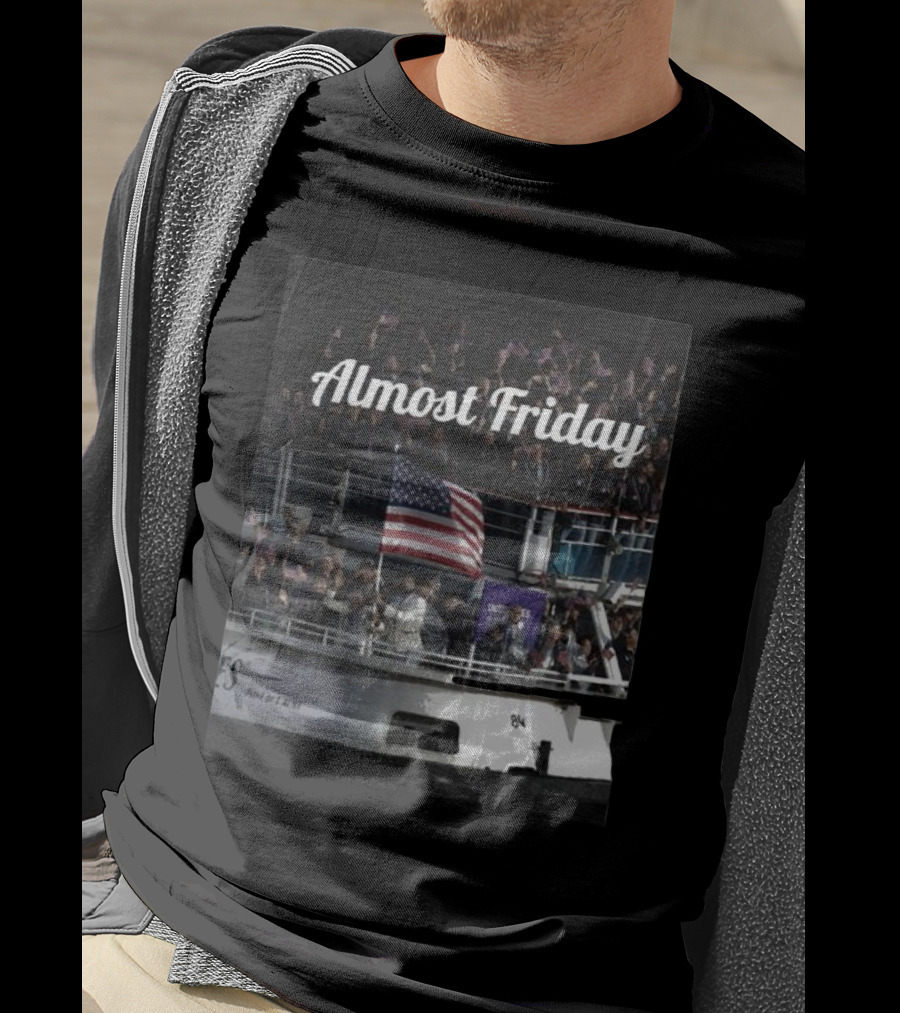 Almost Friday American Flag Celebration Boat Party T-Shirt