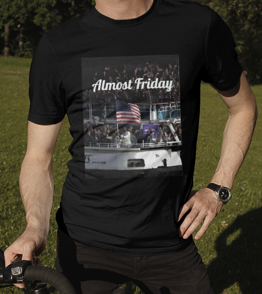 Almost Friday American Flag Celebration Boat Party T-Shirt