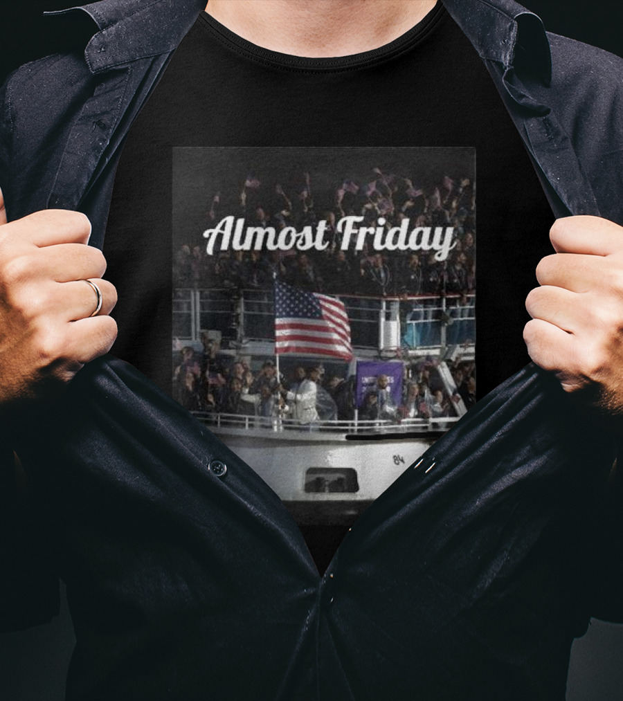 Almost Friday American Flag Celebration Boat Party T-Shirt