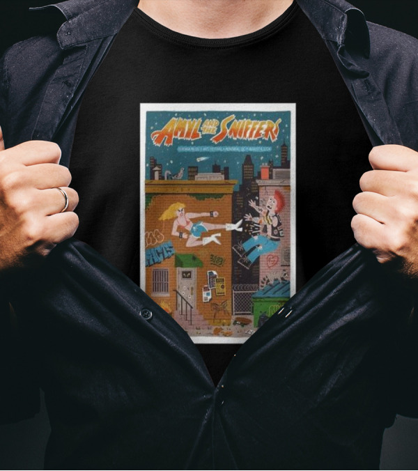 Amyl And The Sniffers Live Montreal QC August 4 2024 City Rooftop Punk Scene T-Shirt