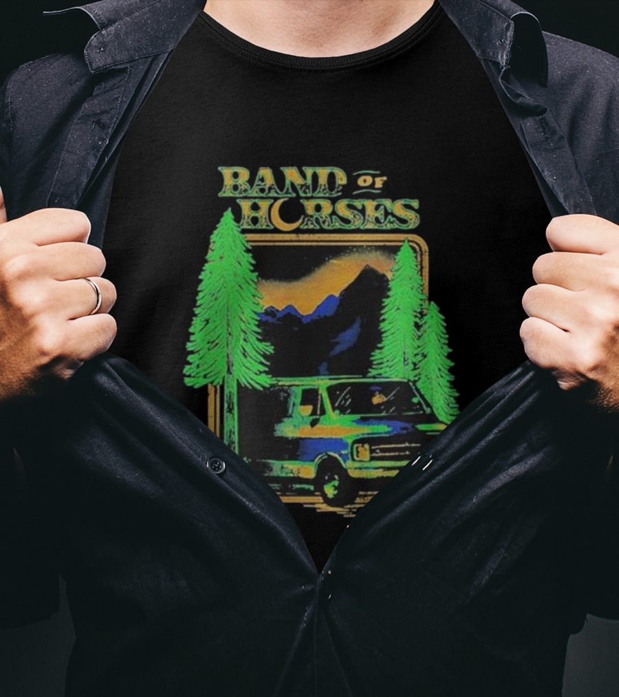 Band Of Horses Mountain Van Scenic Trees T-Shirt