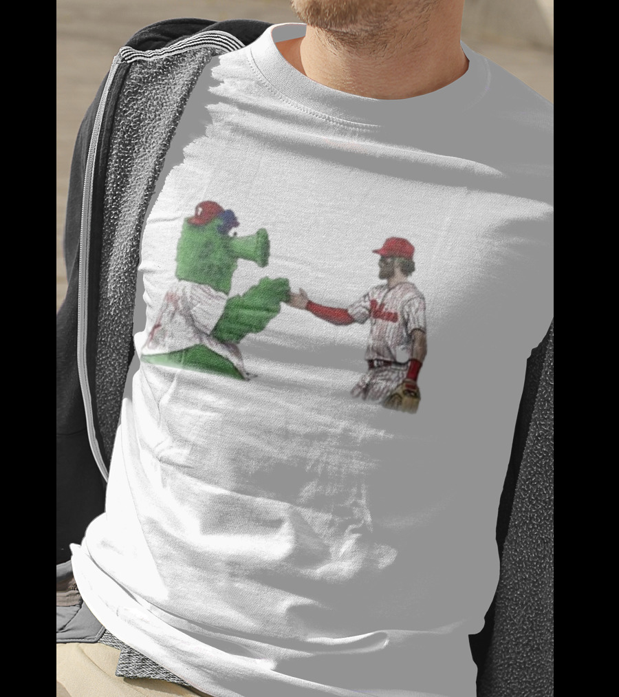 Best Friends The Phillies Phanatic And His Pookie Handshake Moment T-Shirt