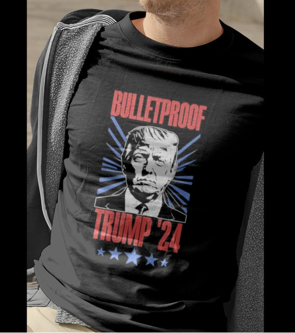 Bulletproof Trump 2024 I'm Voting For Felon And Hillbilly Starburst T-Shirt