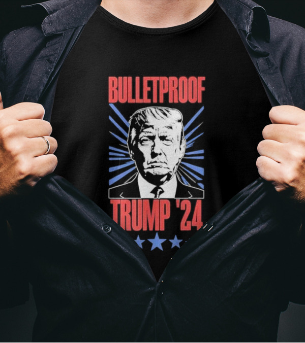 Bulletproof Trump 2024 I'm Voting For Felon And Hillbilly Starburst T-Shirt