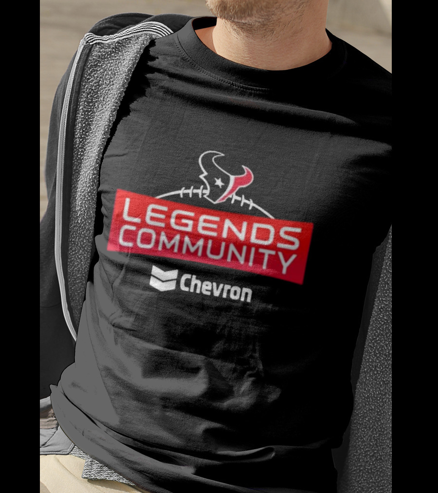 Houston Texans Legends Community Chevron Football Logo Partnership T-Shirt