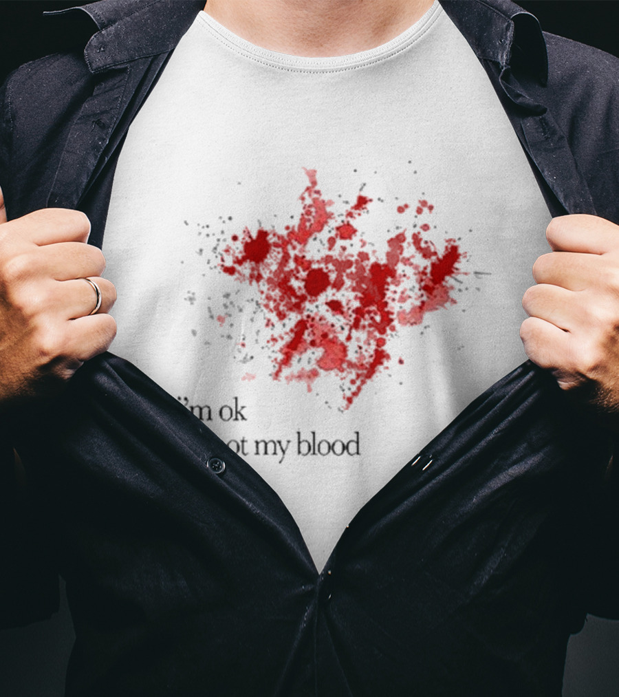Ken Carson I'm Ok It's Not My Blood Dark Abstract Red Splatter T-Shirt
