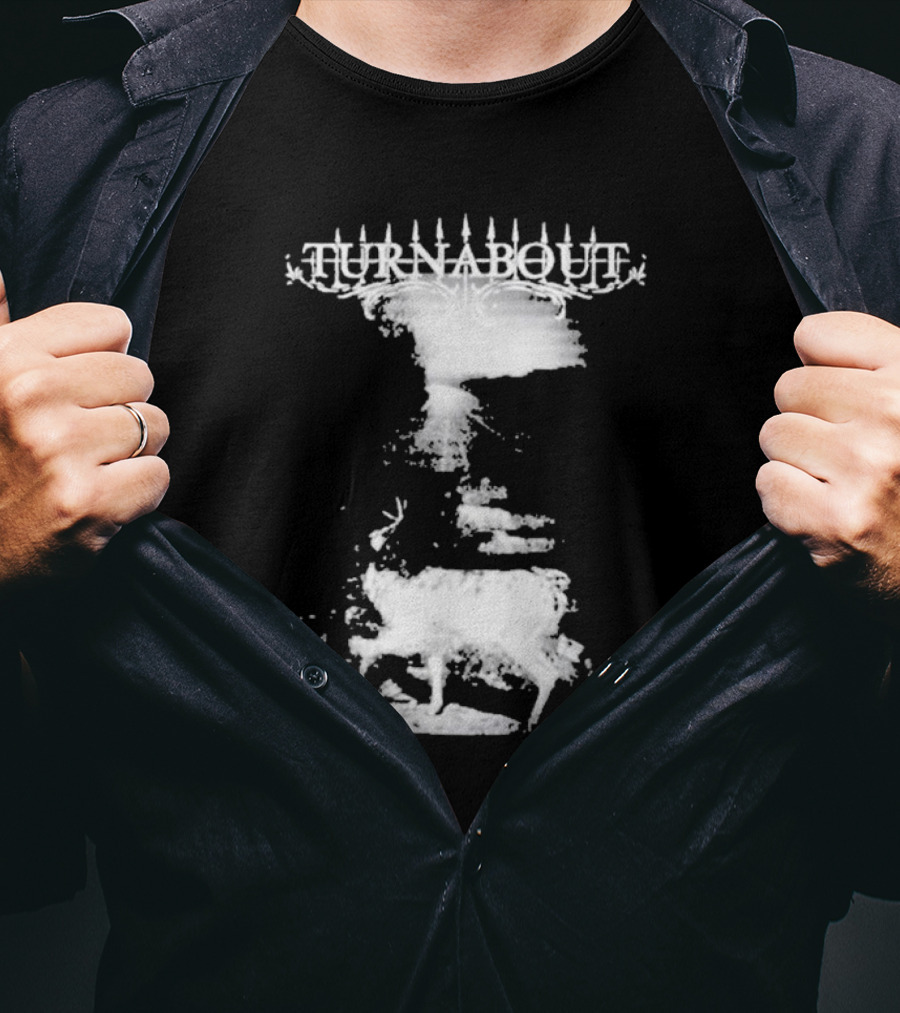 Deadbodyposse Turnabout Mysterious Monochrome Deer Scene T-Shirt