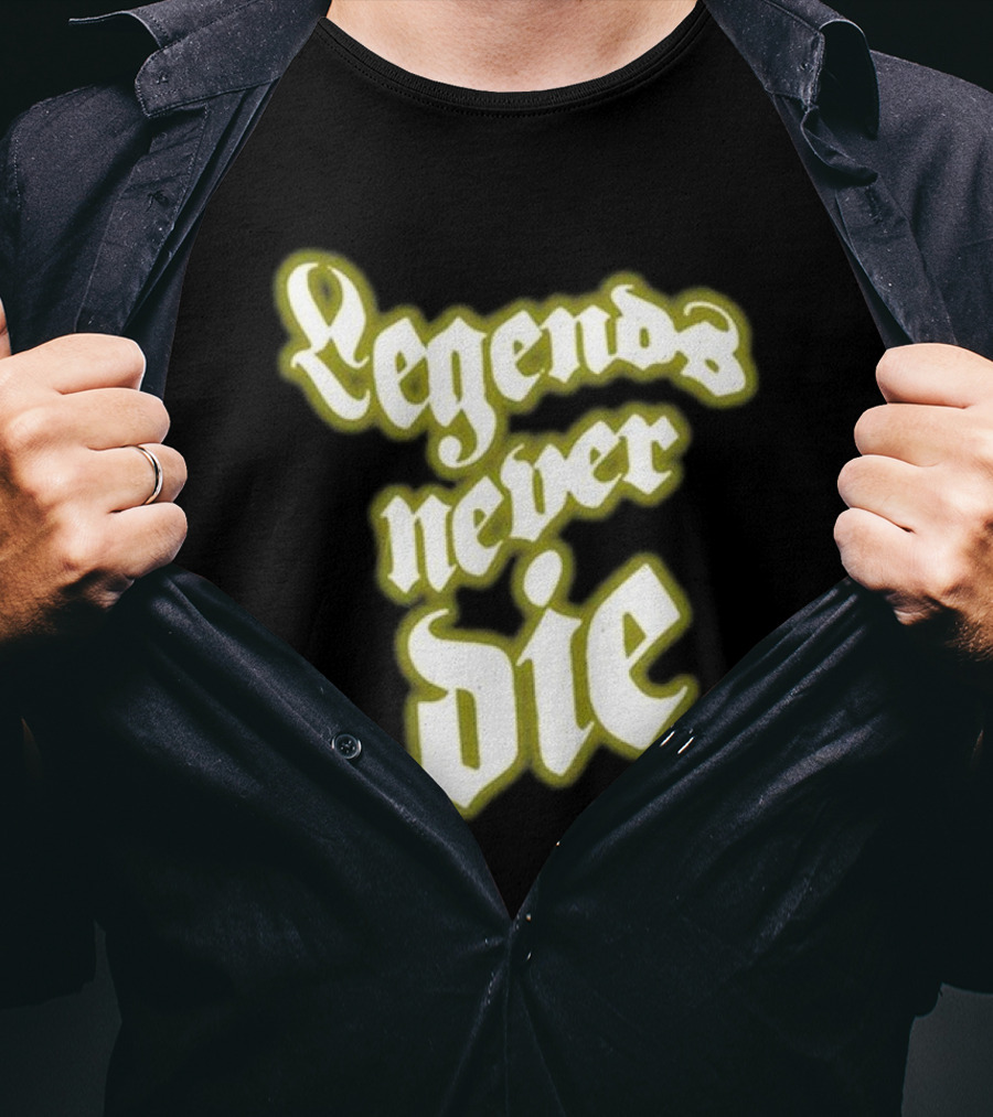 Juice Wrld Legends Never Die Text Gothic T-Shirt