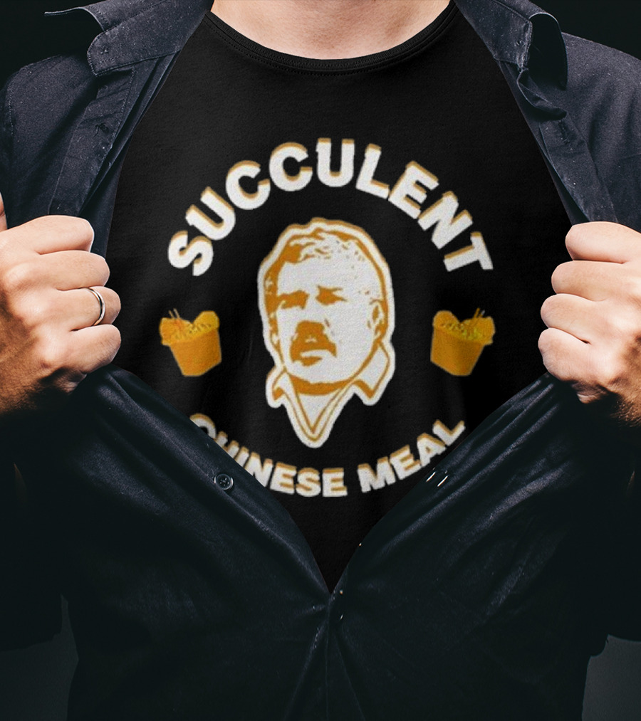 Succulent Chinese Meal With Illustrated Portrait And Takeout Boxes T-Shirt