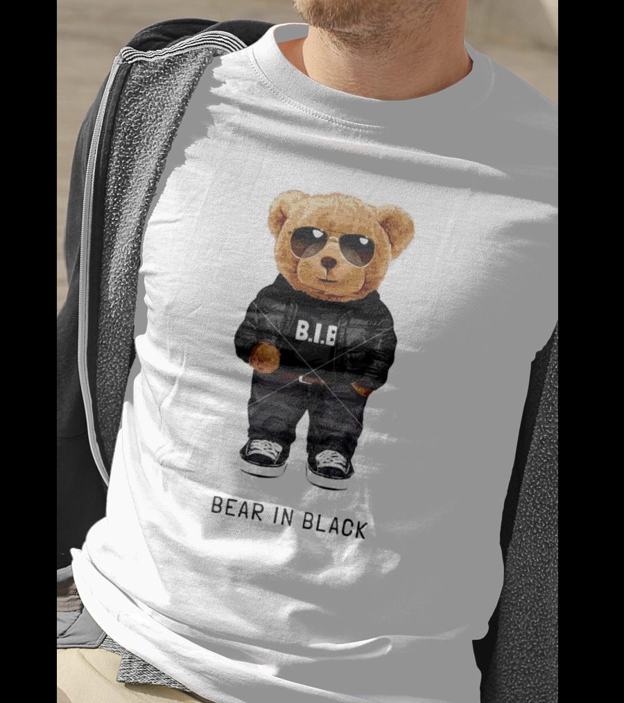 Bear In Black B.I.B Black In My Happy Color T-Shirt