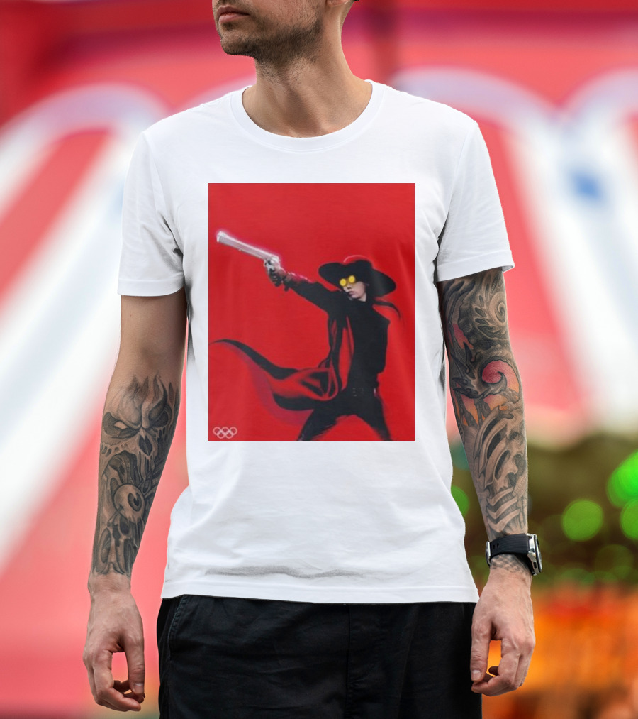 Kim Yeji Olympic Paris 2024 Alucard Shooter Red Cloak and Yellow Glasses T-Shirt
