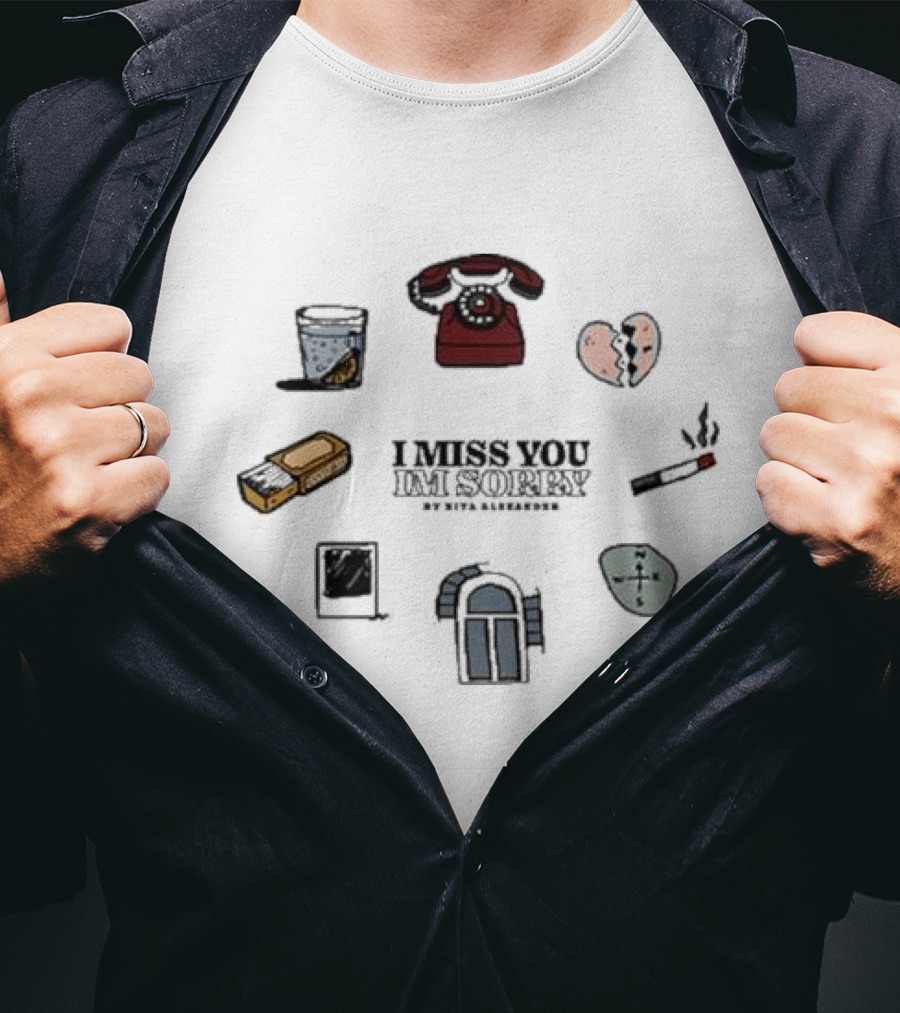 I Miss You I’m Sorry By Kita Alexander Vintage Phone Heartbreak Elements T-Shirt