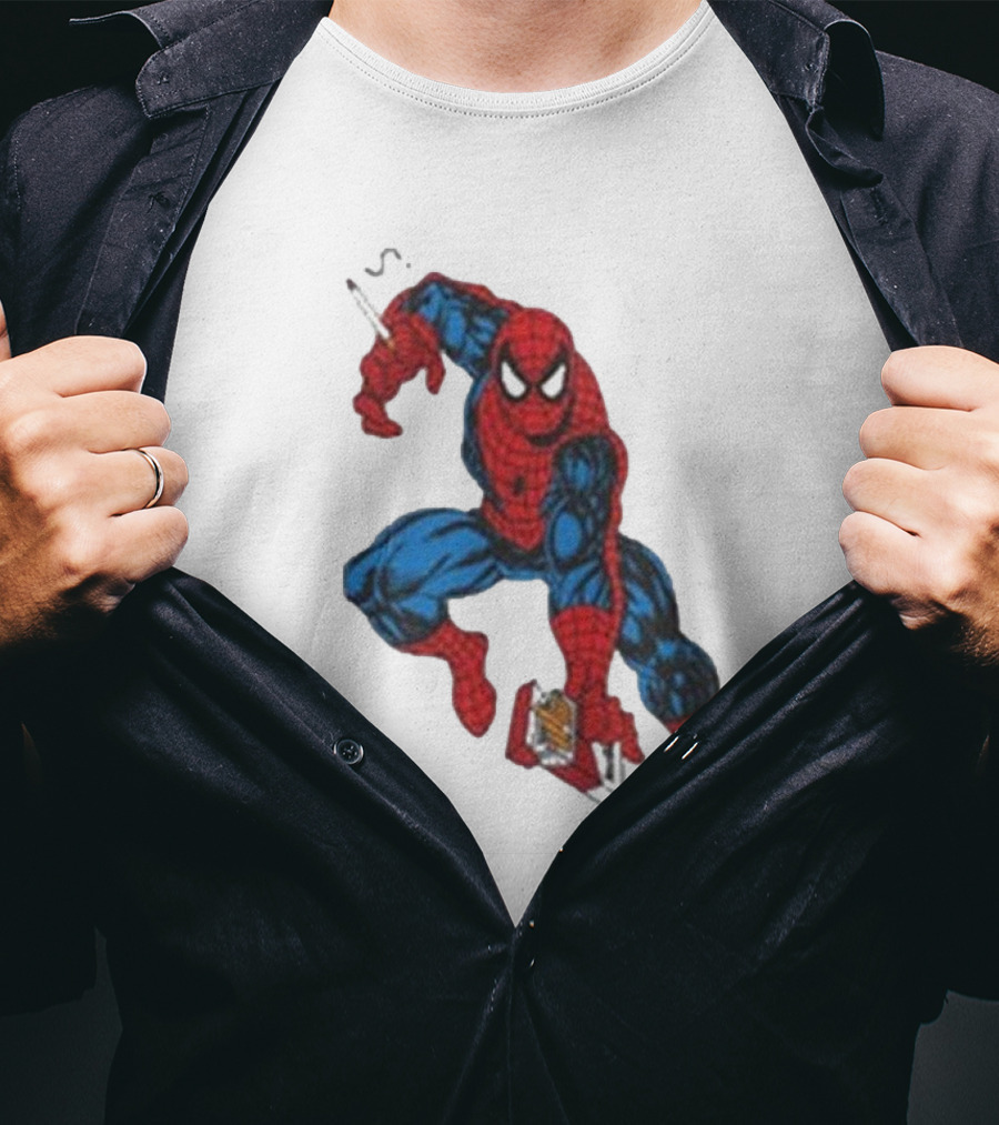 The Amazing Smokerman Comic Parody Smoking Jumping Hero T-Shirt