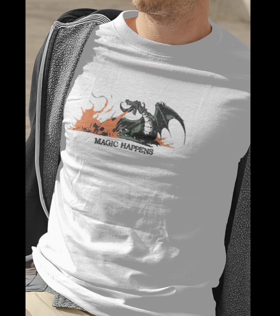 Magic Happens Dragon With Flames Art Of Baker T-Shirt