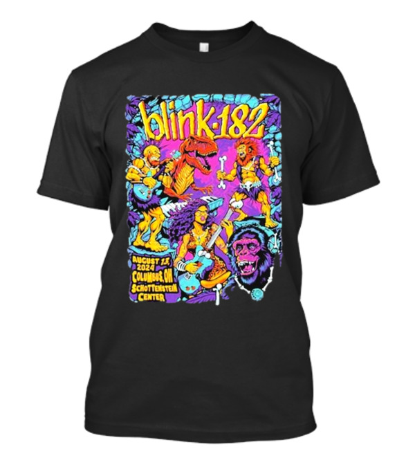 Blink 182 August 13 2024 Columbus OH Schottenstein Center Dinosaur Lion Gorilla Concert T-Shirt