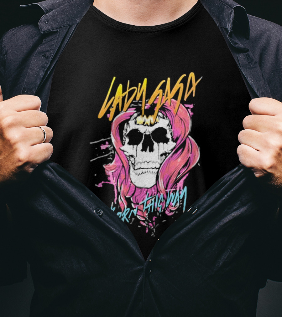 Lady Gaga Born This Way Skull Pink Hair T-Shirt