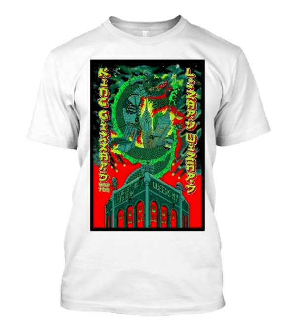 King Gizzard And The Lizard Wizard Aug 16 17 2024 Forest Hills Stadium Queens NY Serpent Dragon Neon T-Shirt
