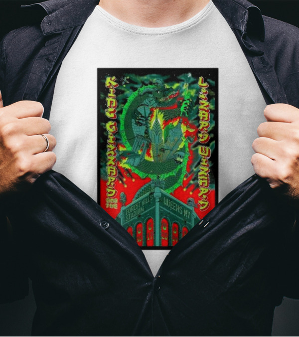 King Gizzard And The Lizard Wizard Aug 16 17 2024 Forest Hills Stadium Queens NY Serpent Dragon Neon T-Shirt