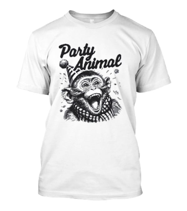 Party Animal Monkey Wearing Festive Hat T-Shirt