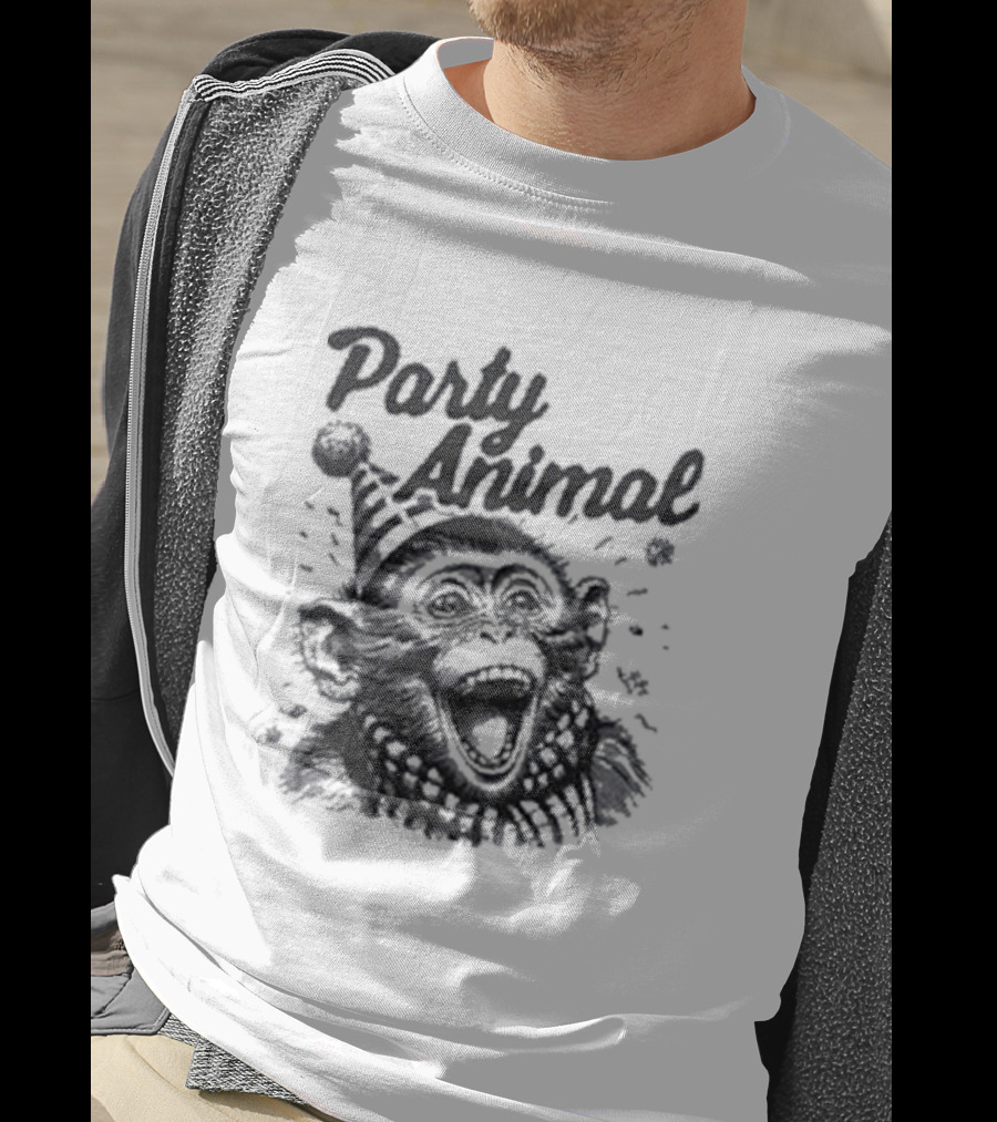 Party Animal Monkey Wearing Festive Hat T-Shirt