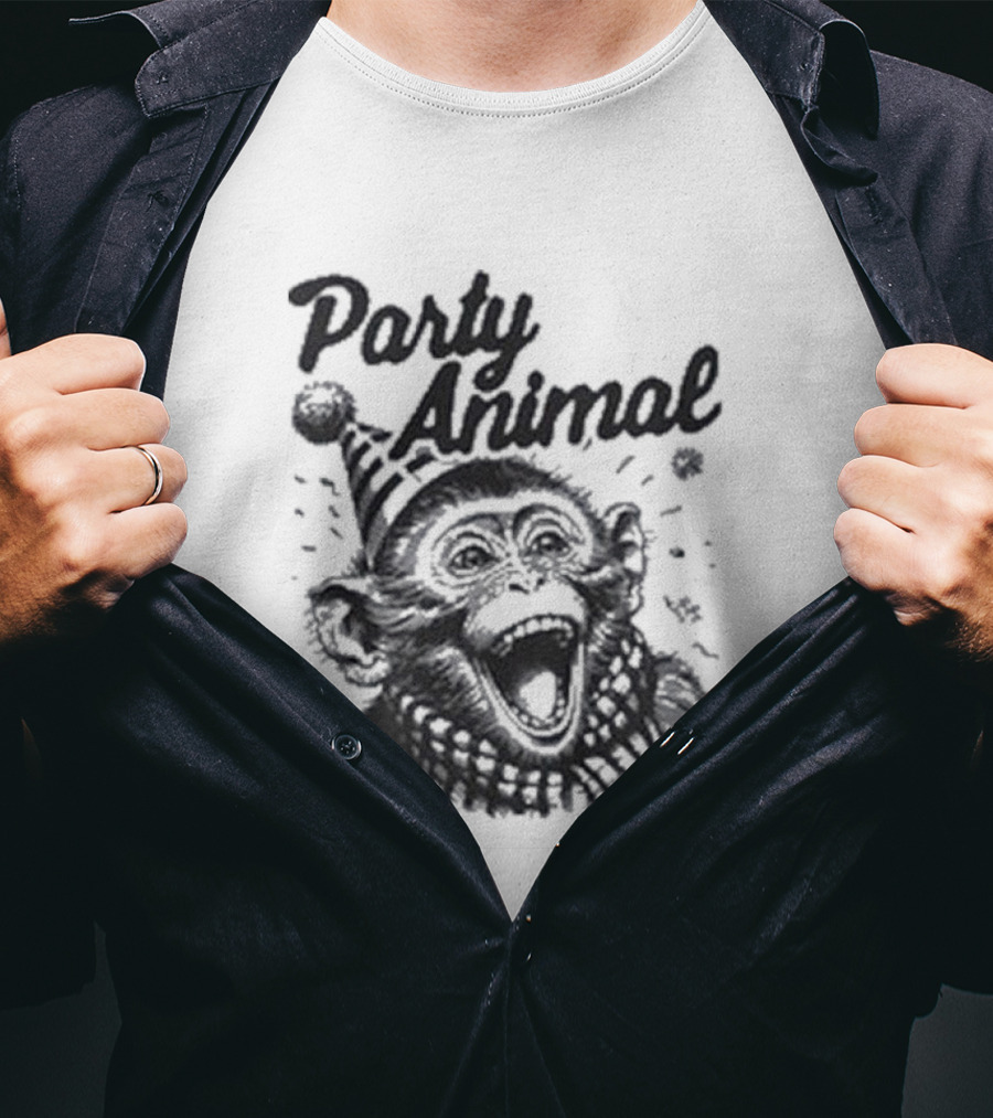 Party Animal Monkey Wearing Festive Hat T-Shirt