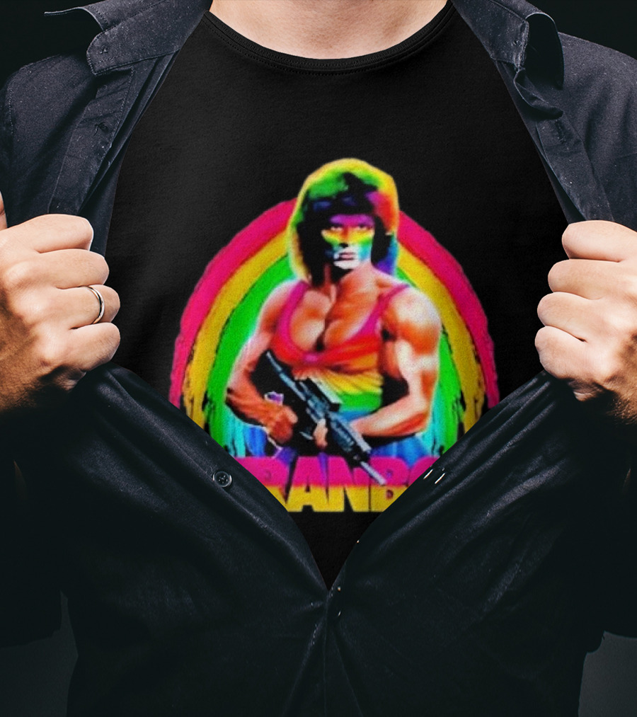 Rambo Tranbo Rainbow Warrior Bold Colors T-Shirt
