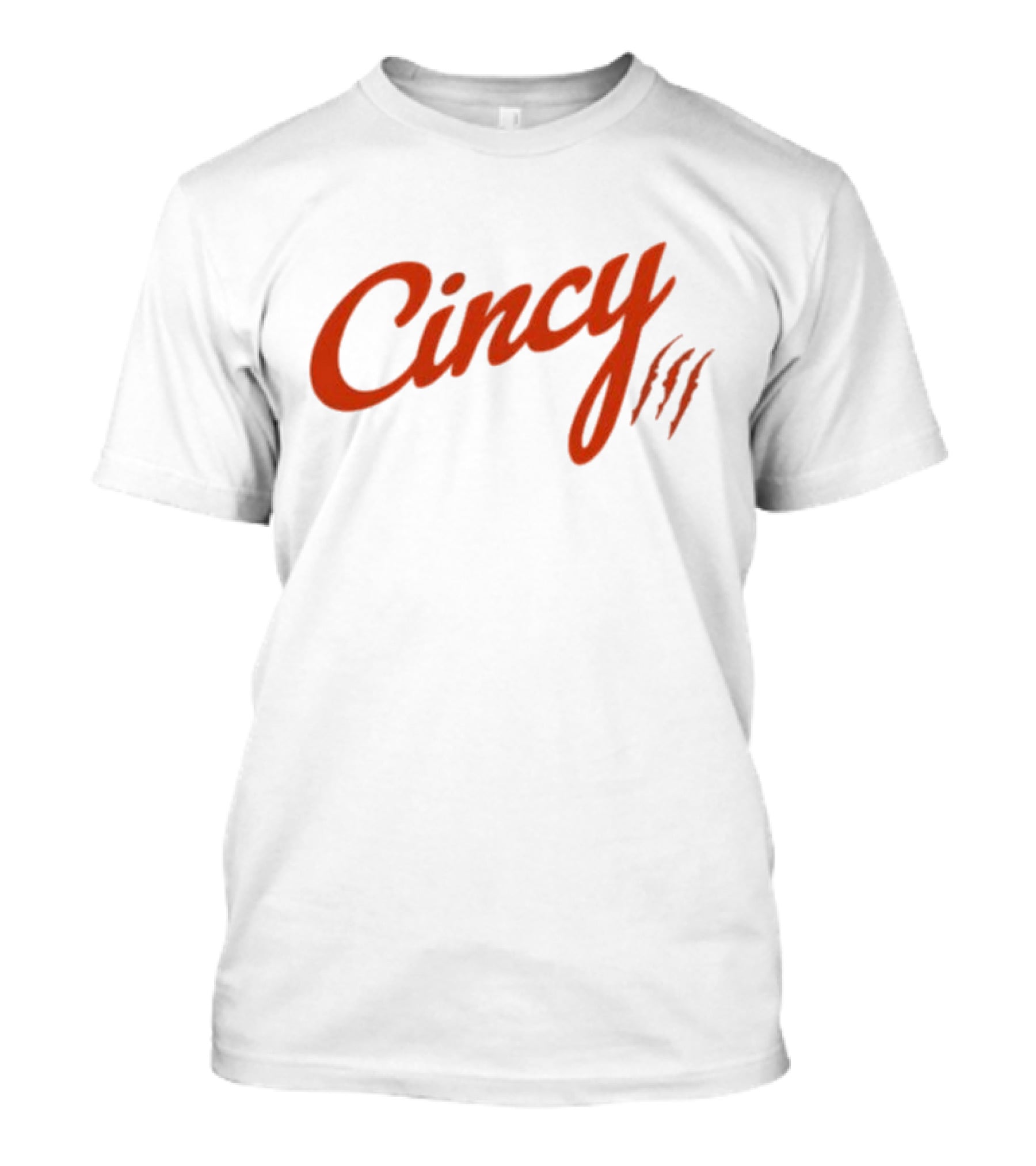 Cincy Script With Orange Claw Marks T-Shirt