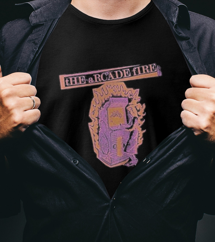 Arcade Fire The Arcade Fire Flaming Arcade Machine T-Shirt