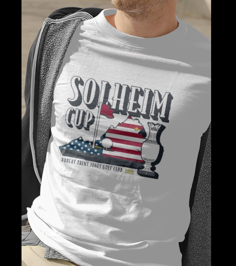 Golf X Solheim Cup Virginia American Flag Map T-Shirt