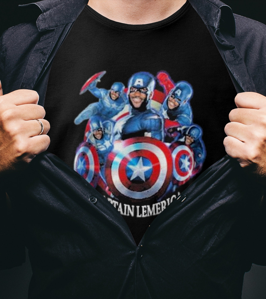 Captain Lemerica Superhero Parody Shield Characters T-Shirt