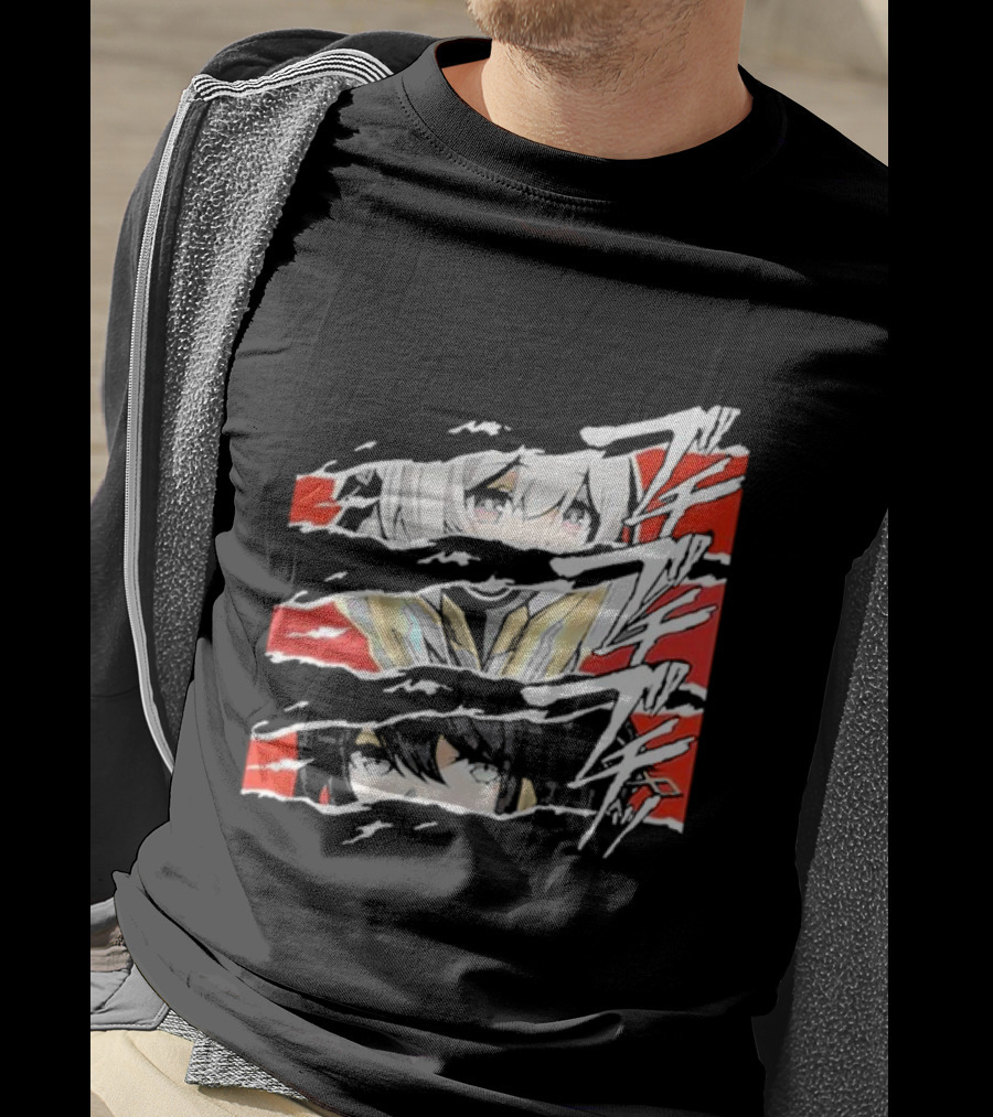 Honkai Star Rail Character Split Faces Ripple Effect T-Shirt