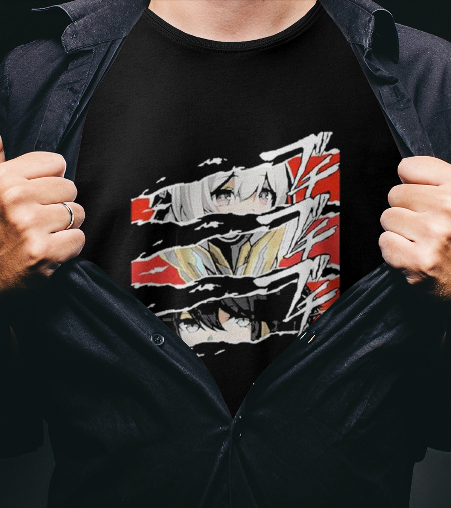 Honkai Star Rail Character Split Faces Ripple Effect T-Shirt