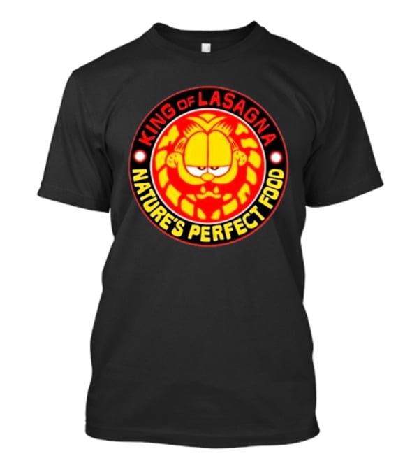 King Of Lasagna Nature's Perfect Food Garfield Emblem T-Shirt