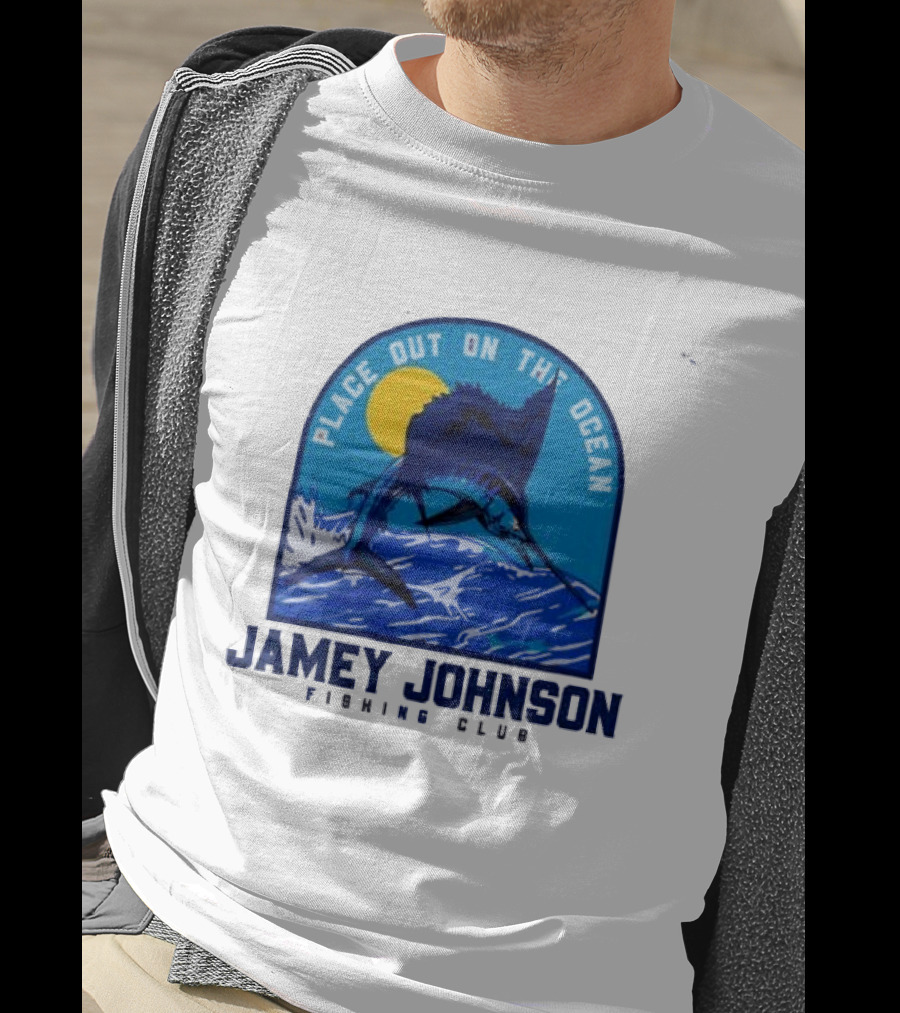 Place Out On The Ocean Jamey Johnson Fishing Club Marlin Jumping T-Shirt