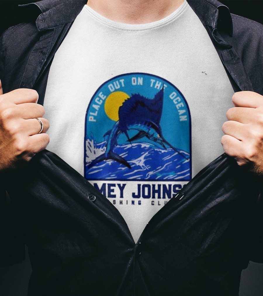 Place Out On The Ocean Jamey Johnson Fishing Club Marlin Jumping T-Shirt