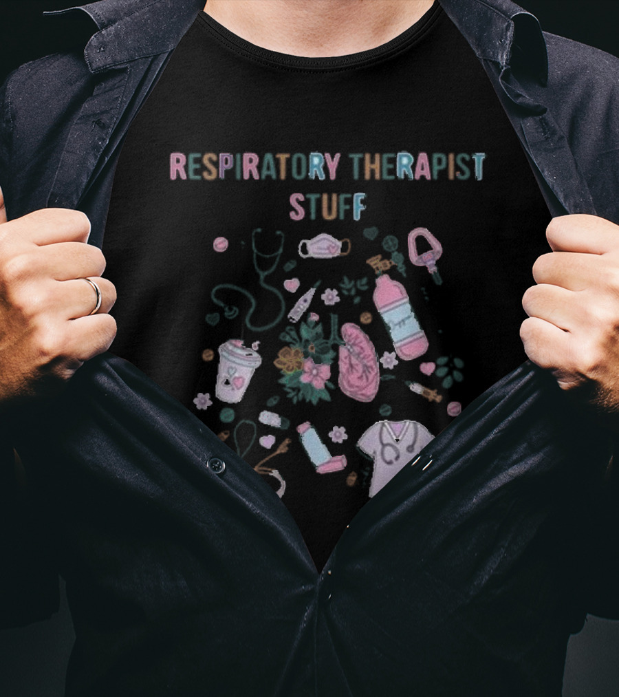 Respiratory Therapist Respiratory Therapy Stethoscope Mask Inhaler Lungs Stethoscope Coffee Cup Essentials T-Shirt