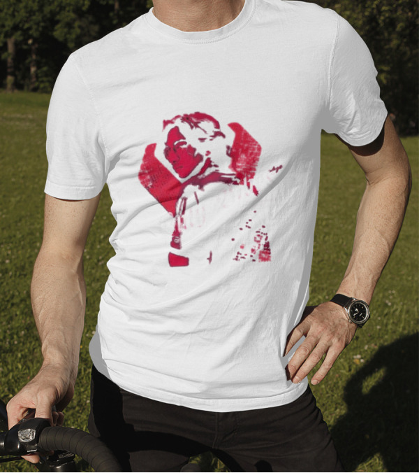 Only Vibes And Logic Amine Ouarid Red Abstract T-Shirt