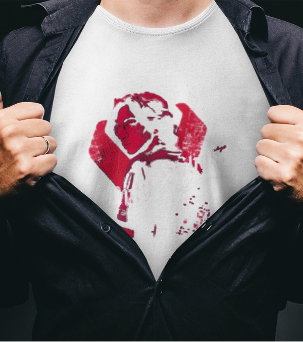 Only Vibes And Logic Amine Ouarid Red Abstract T-Shirt